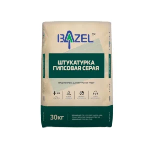 Штукатурка гипсовая серая РН и МН, «Bazel», мешок 30 кг