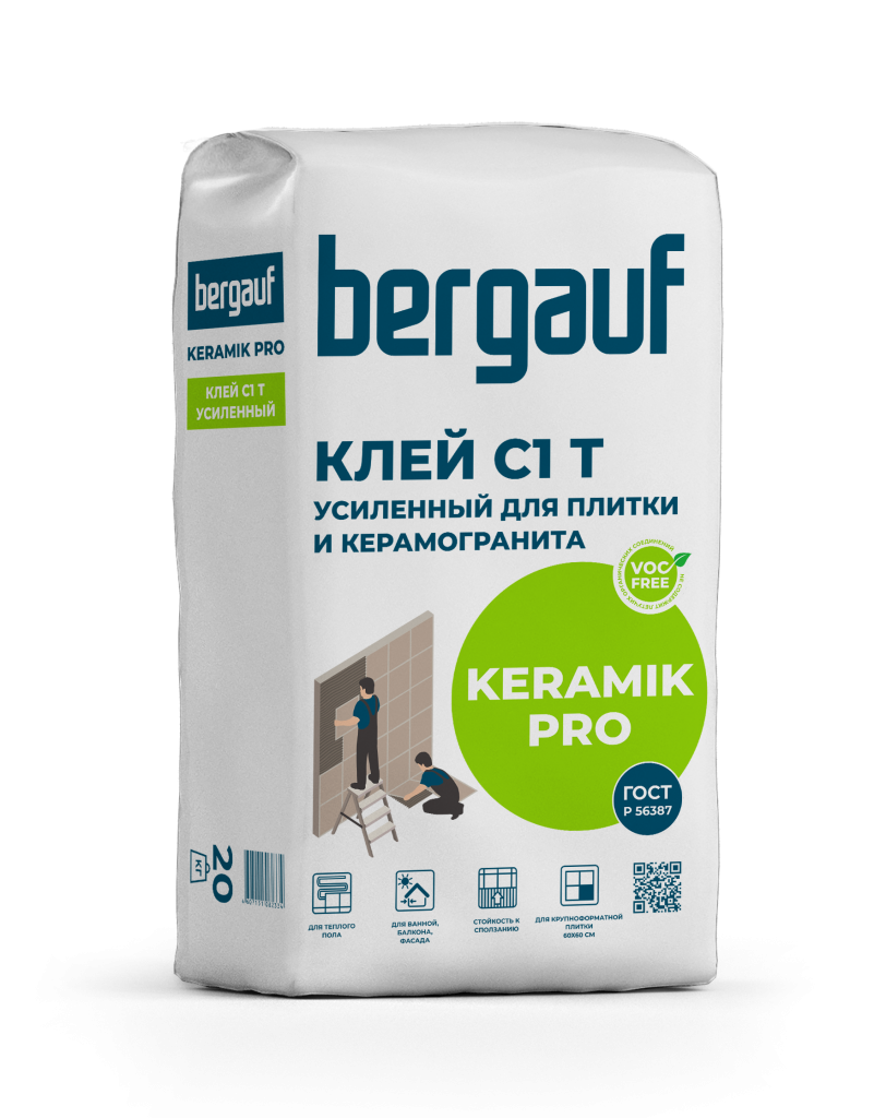 Bergauf Keramik Pro С1Т 25 кг Усиленный клей