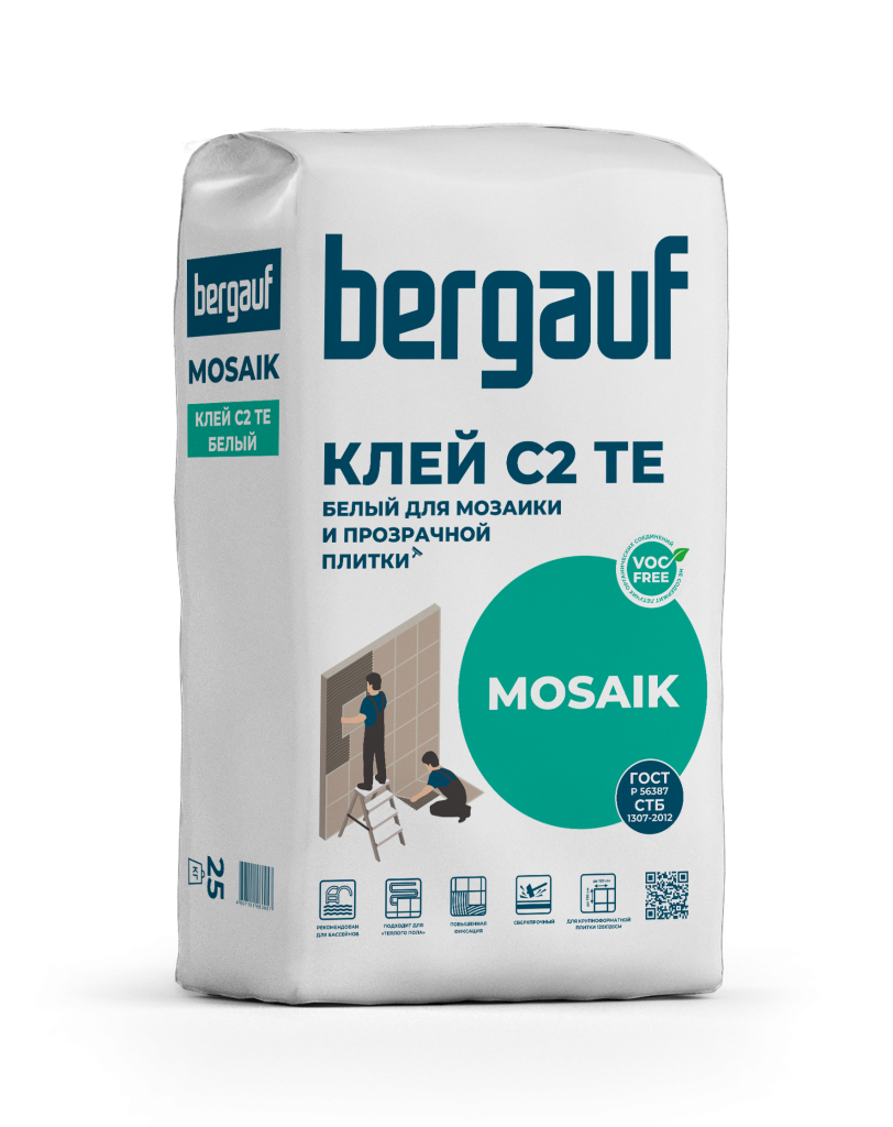 Bergauf Mosaik 5 кг Клей белый для мозаики и прозрачной плитки