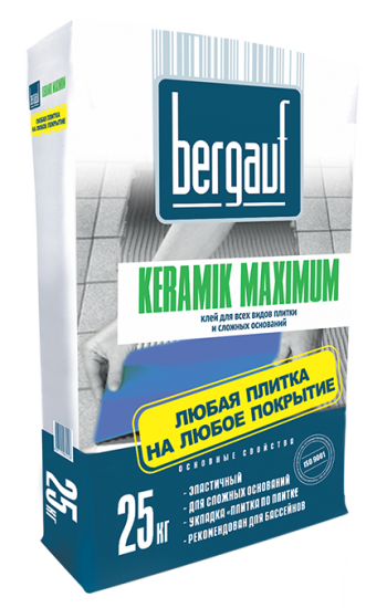 Bergauf Maximum Plus 25 кг Клей для всех видов плитки и любых оснований