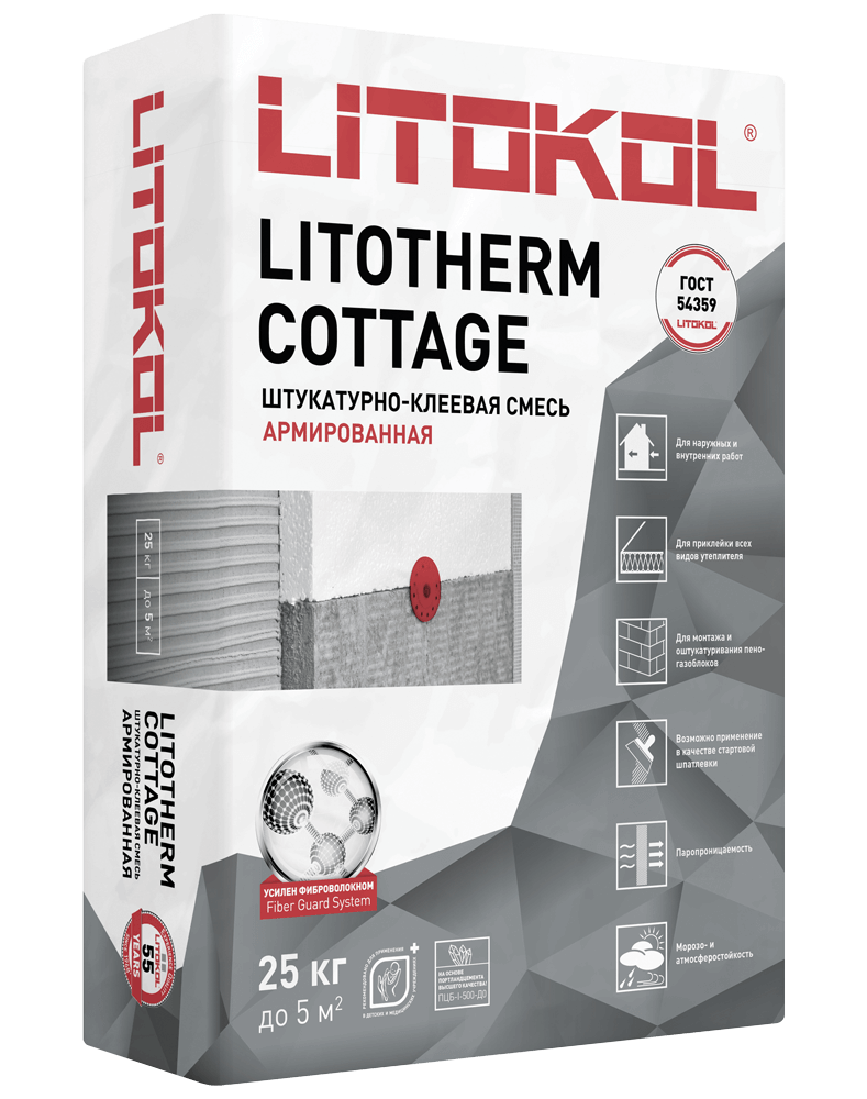 LITOTHERM COTTAGE 25 кг серый мешок